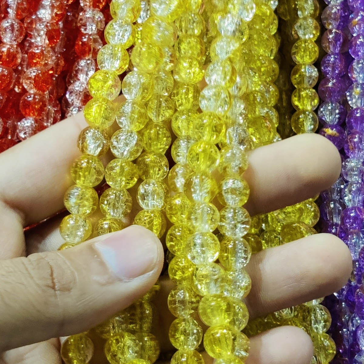 Multi Shade Crystal Beads – 8mm | 80-90pcs String