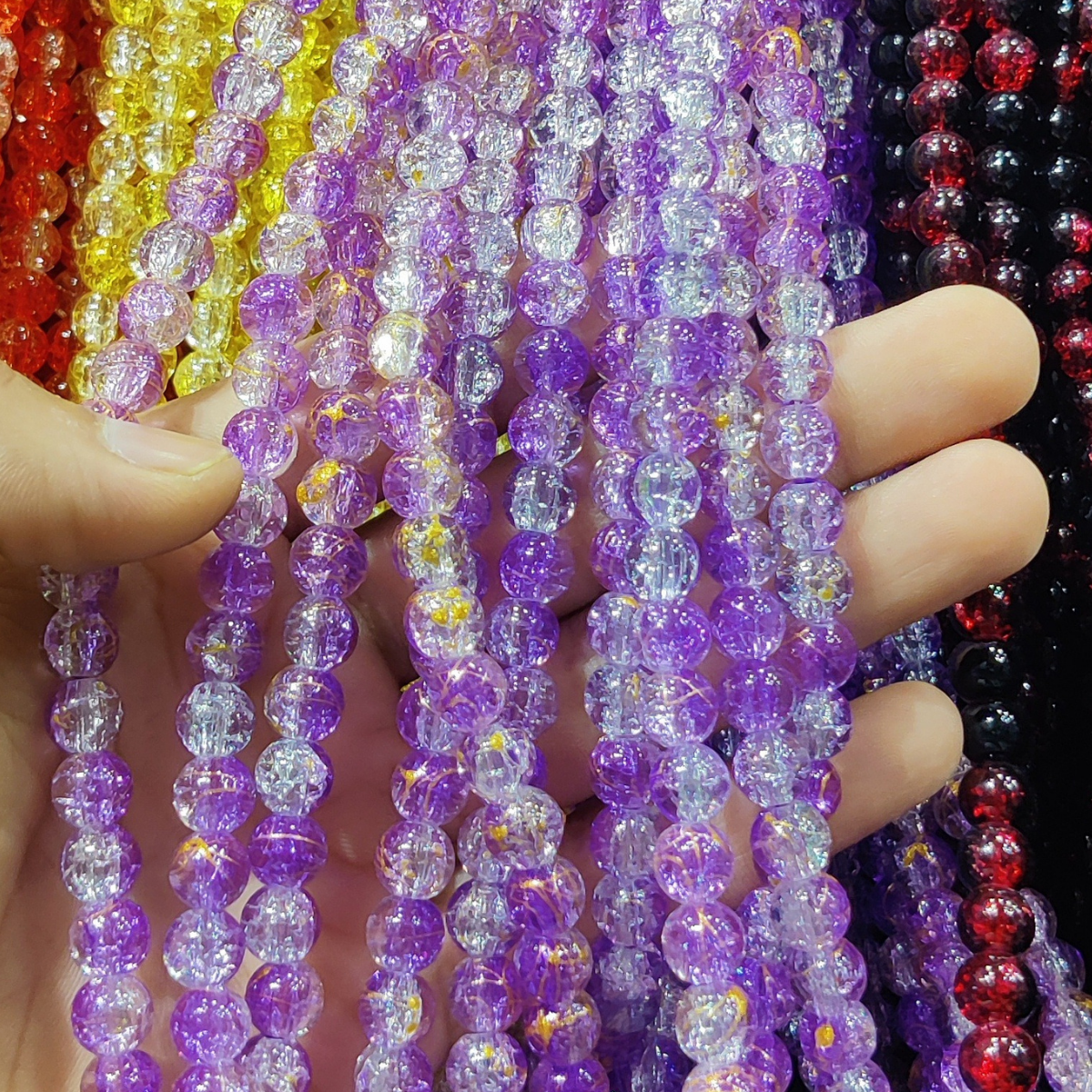 Multi Shade Crystal Beads – 8mm | 80-90pcs String