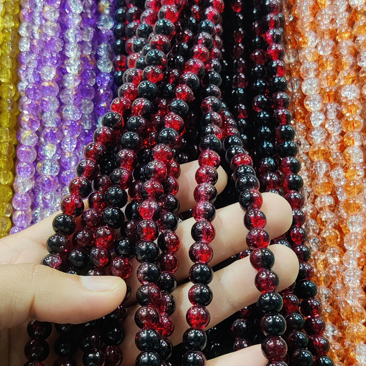 Multi Shade Crystal Beads – 8mm | 80-90pcs String