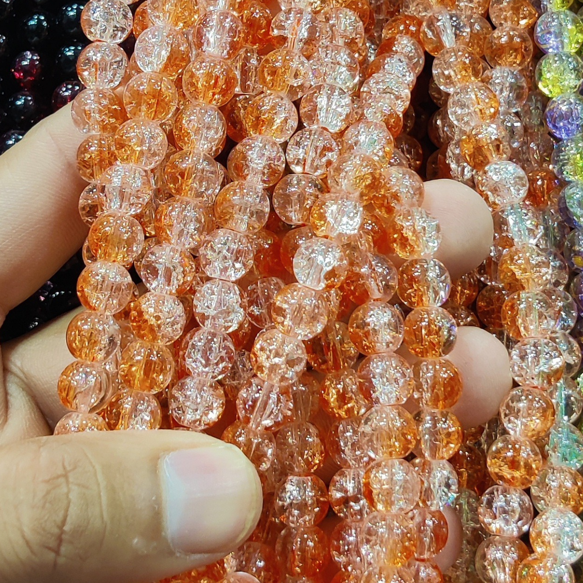 Multi Shade Crystal Beads – 8mm | 80-90pcs String