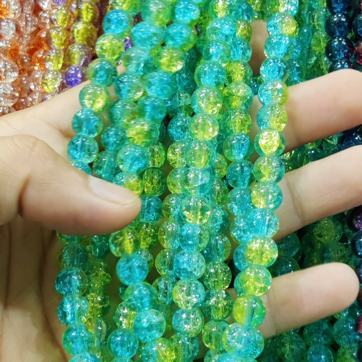Multi Shade Crystal Beads – 8mm | 80-90pcs String