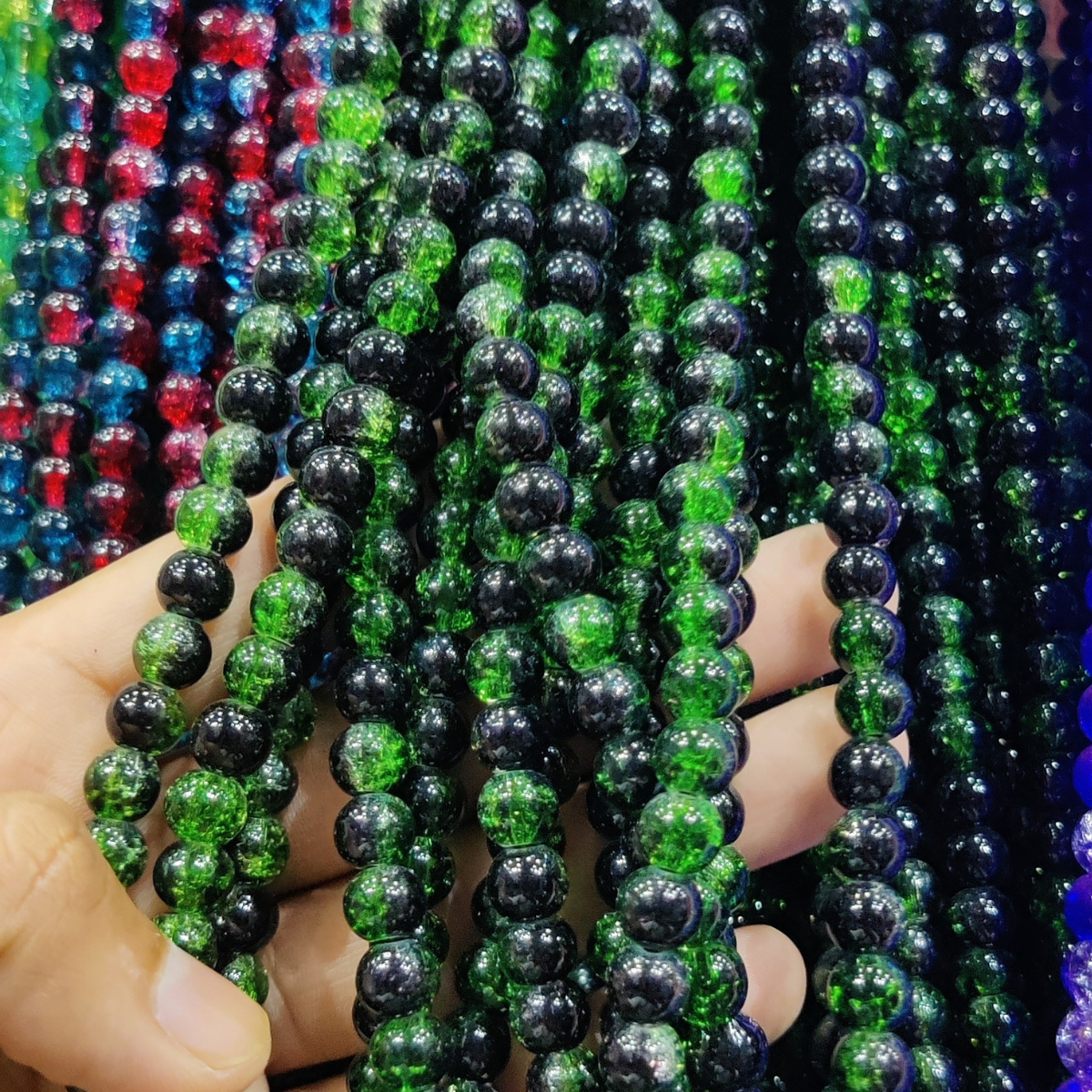 Multi Shade Crystal Beads – 8mm | 80-90pcs String