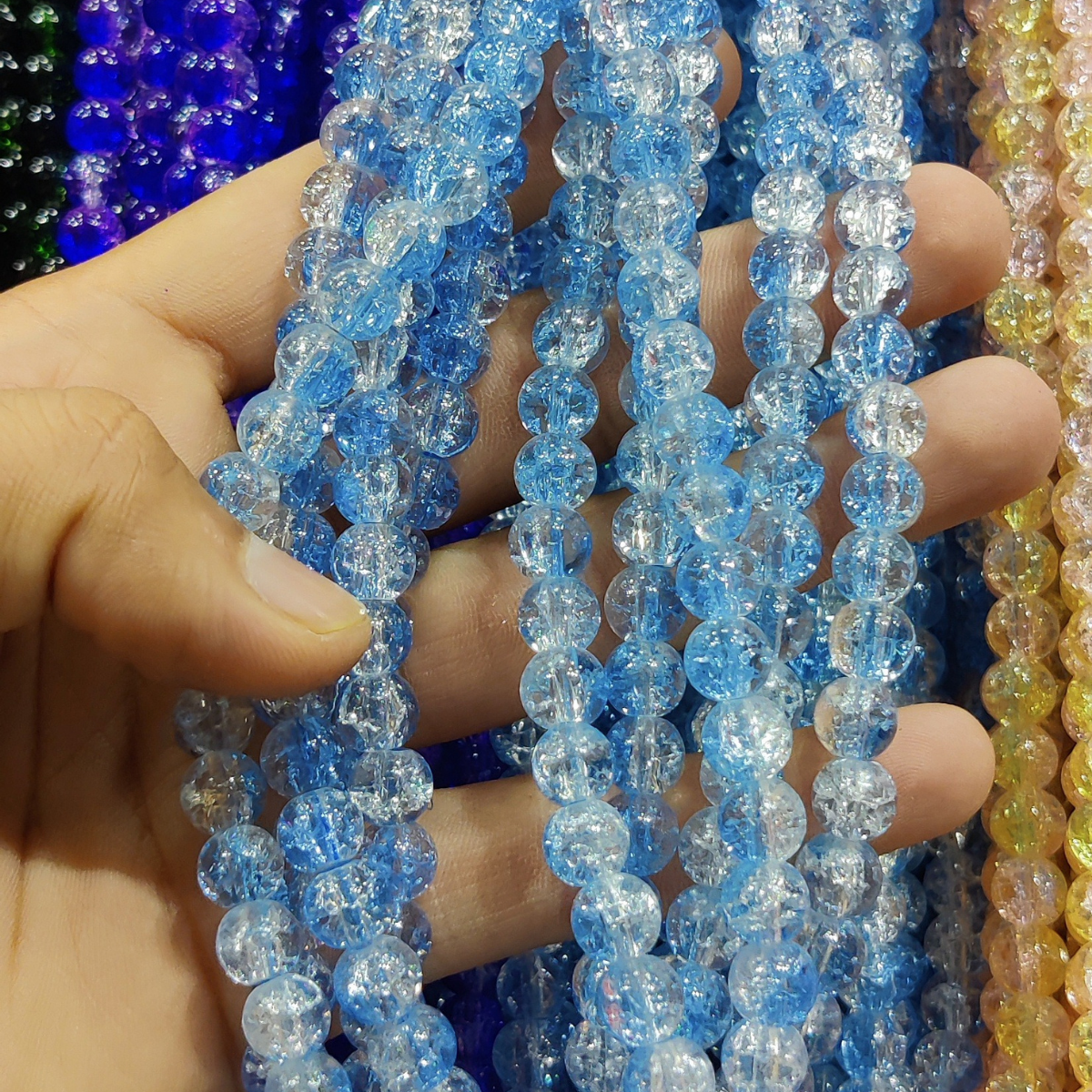 Multi Shade Crystal Beads – 8mm | 80-90pcs String