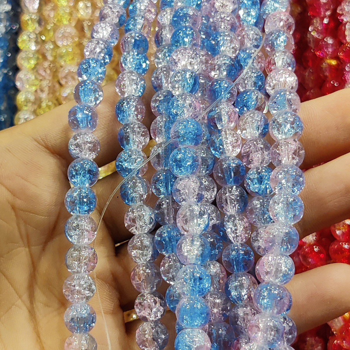 Multi Shade Crystal Beads – 8mm | 80-90pcs String