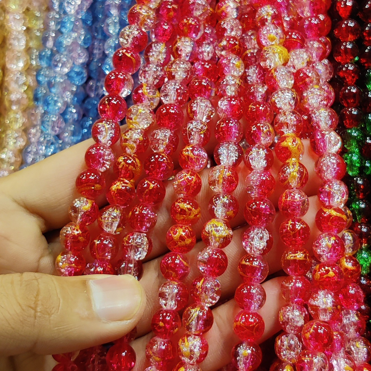 Multi Shade Crystal Beads – 8mm | 80-90pcs String