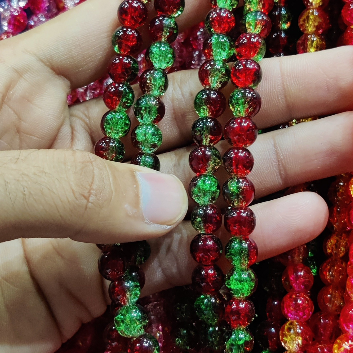 Multi Shade Crystal Beads – 8mm | 80-90pcs String