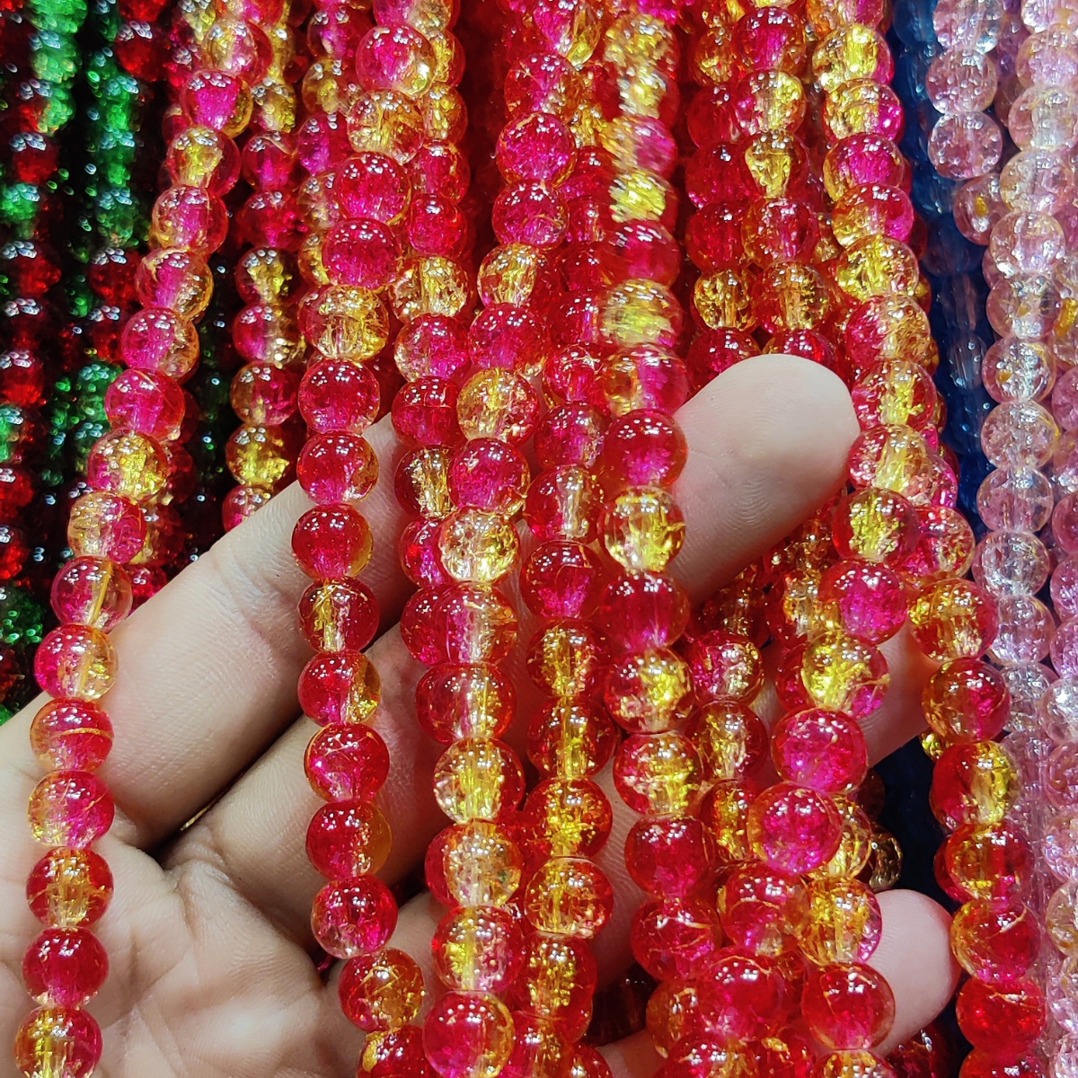 Multi Shade Crystal Beads – 8mm | 80-90pcs String