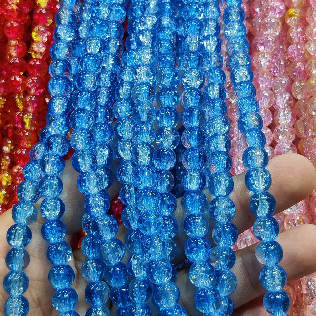 Multi Shade Crystal Beads – 8mm | 80-90pcs String