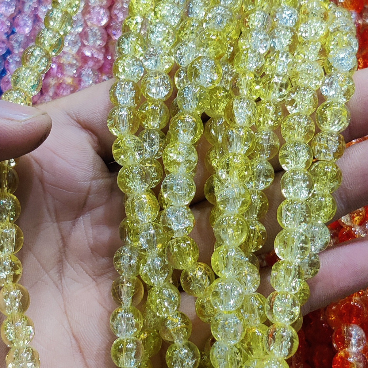 Multi Shade Crystal Beads – 8mm | 80-90pcs String