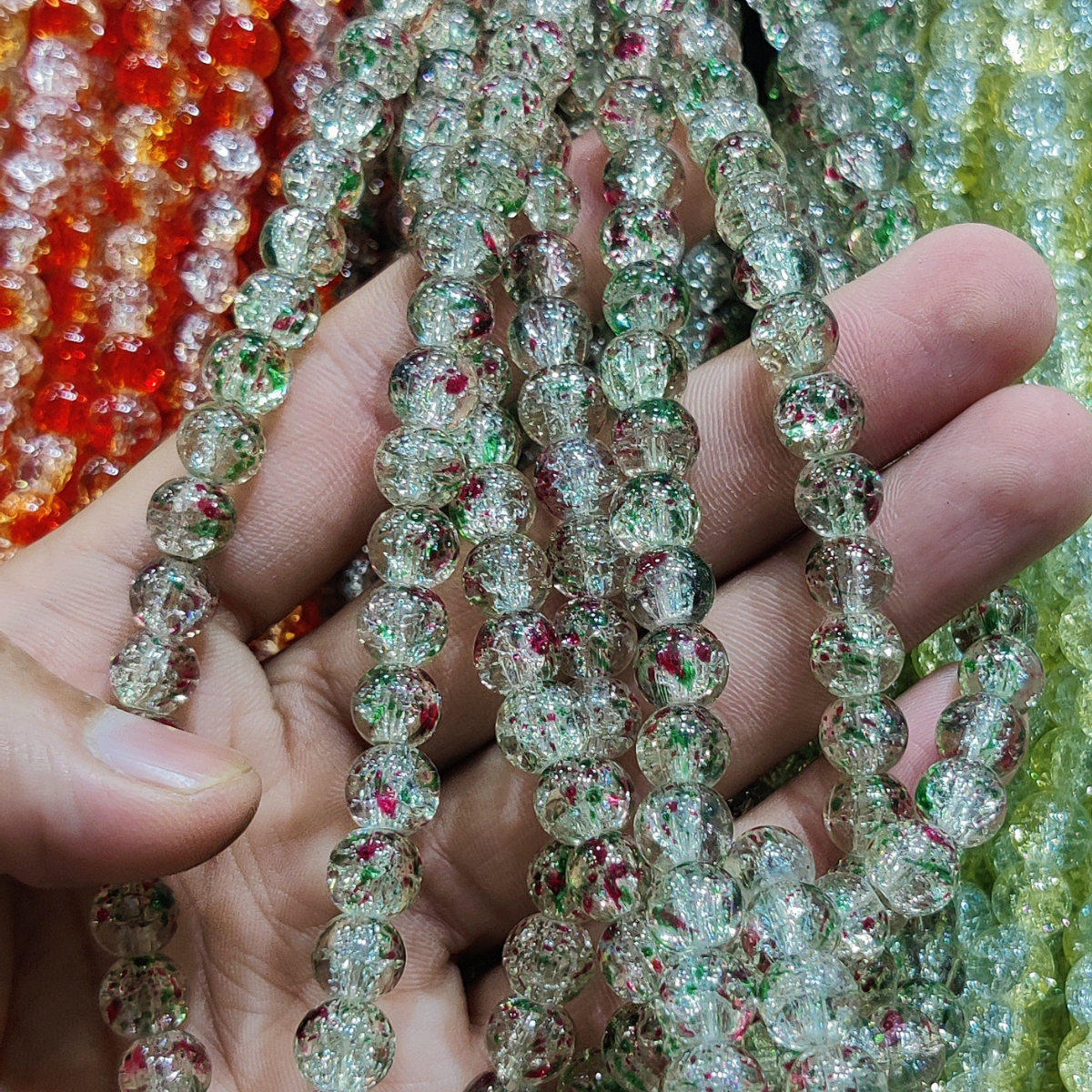 Multi Shade Crystal Beads – 8mm | 80-90pcs String