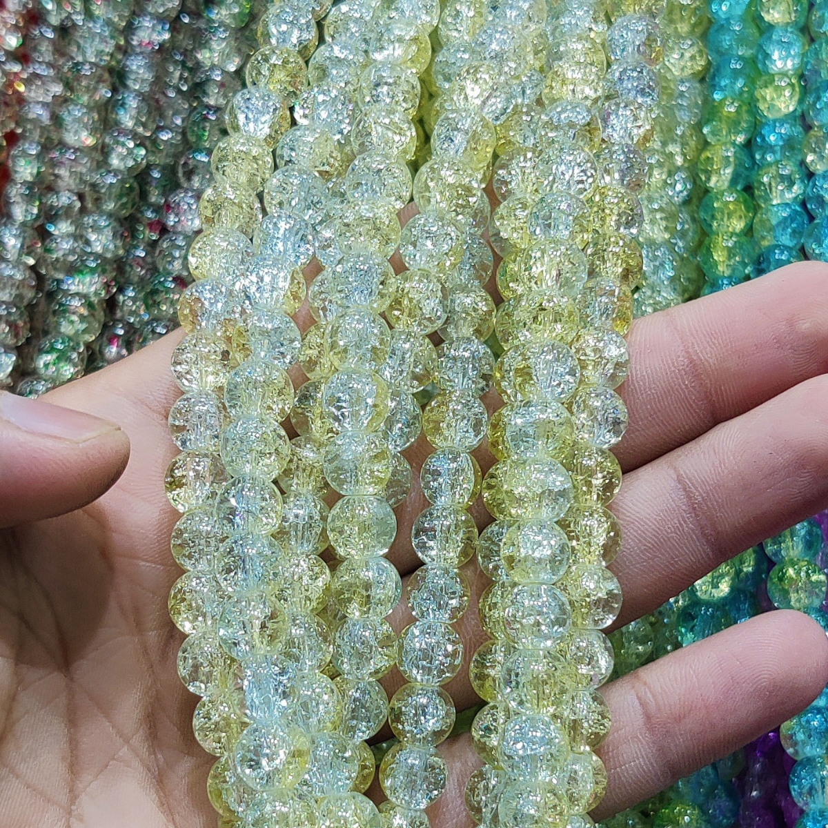 Multi Shade Crystal Beads – 8mm | 80-90pcs String