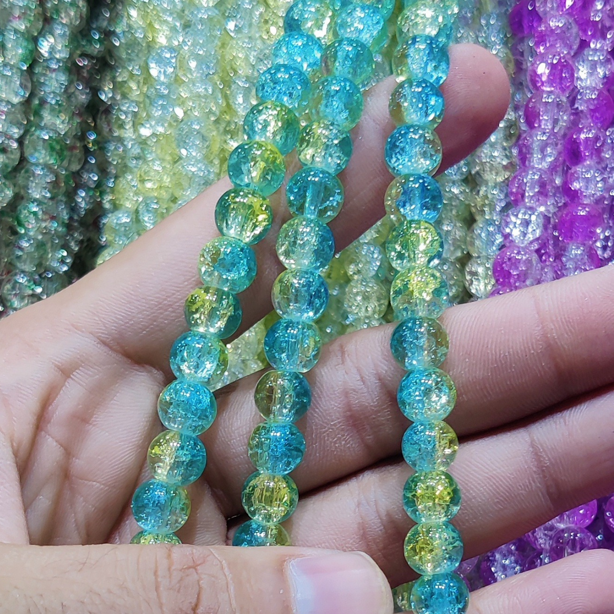 Multi Shade Crystal Beads – 8mm | 80-90pcs String