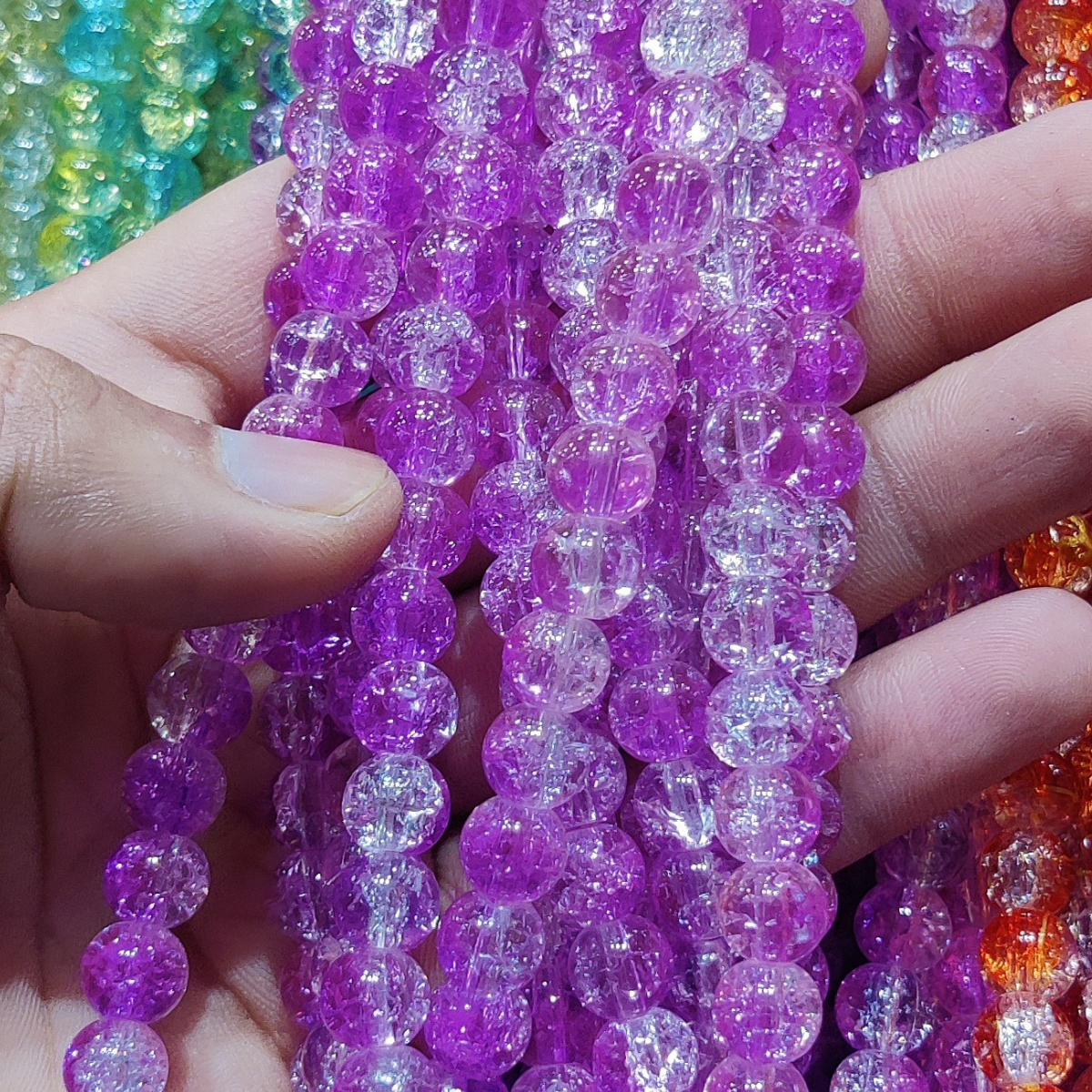 Multi Shade Crystal Beads – 8mm | 80-90pcs String