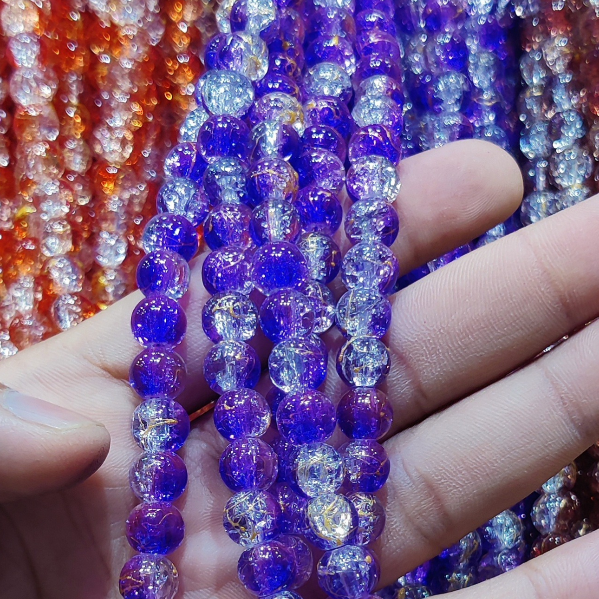 Multi Shade Crystal Beads – 8mm | 80-90pcs String