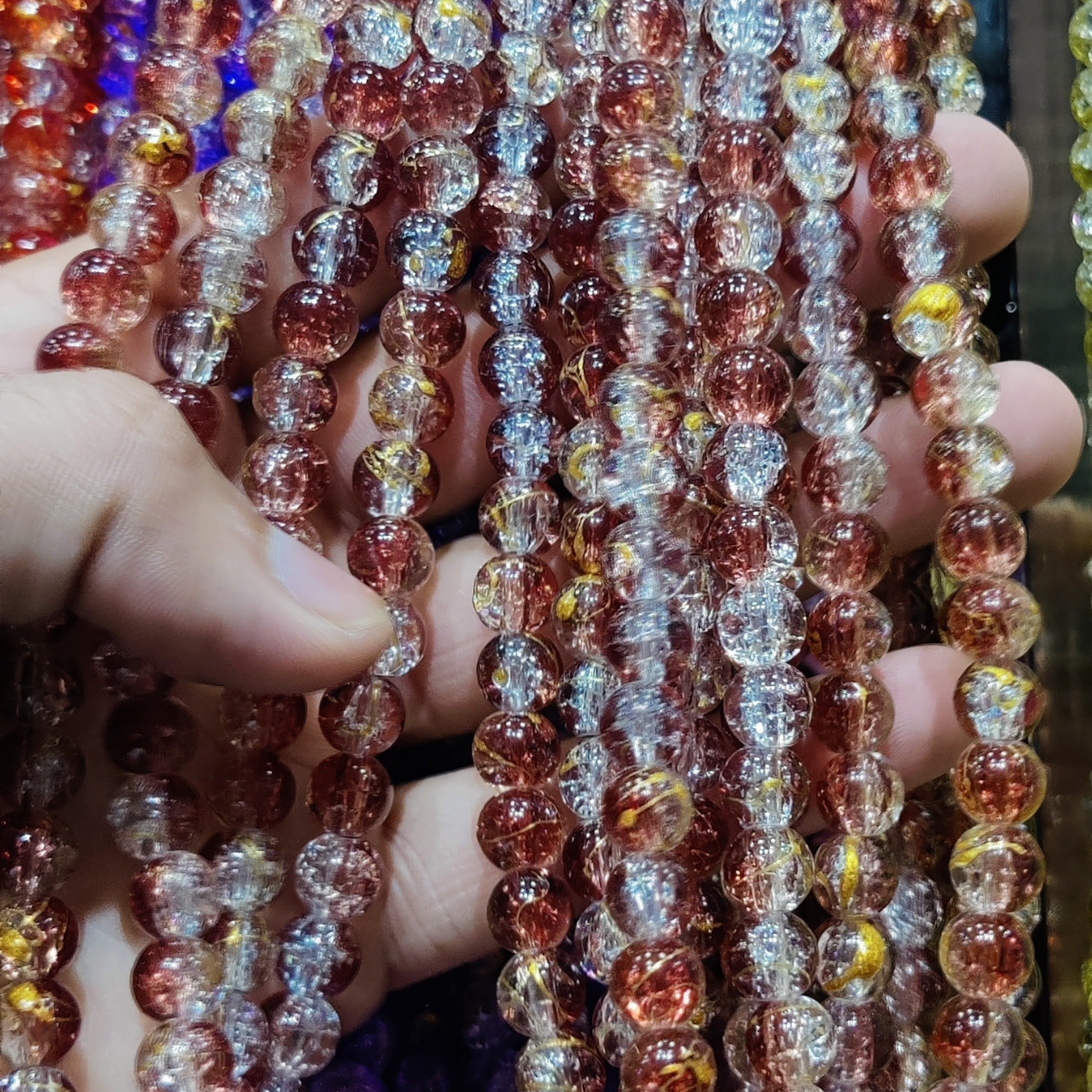 Multi Shade Crystal Beads – 8mm | 80-90pcs String