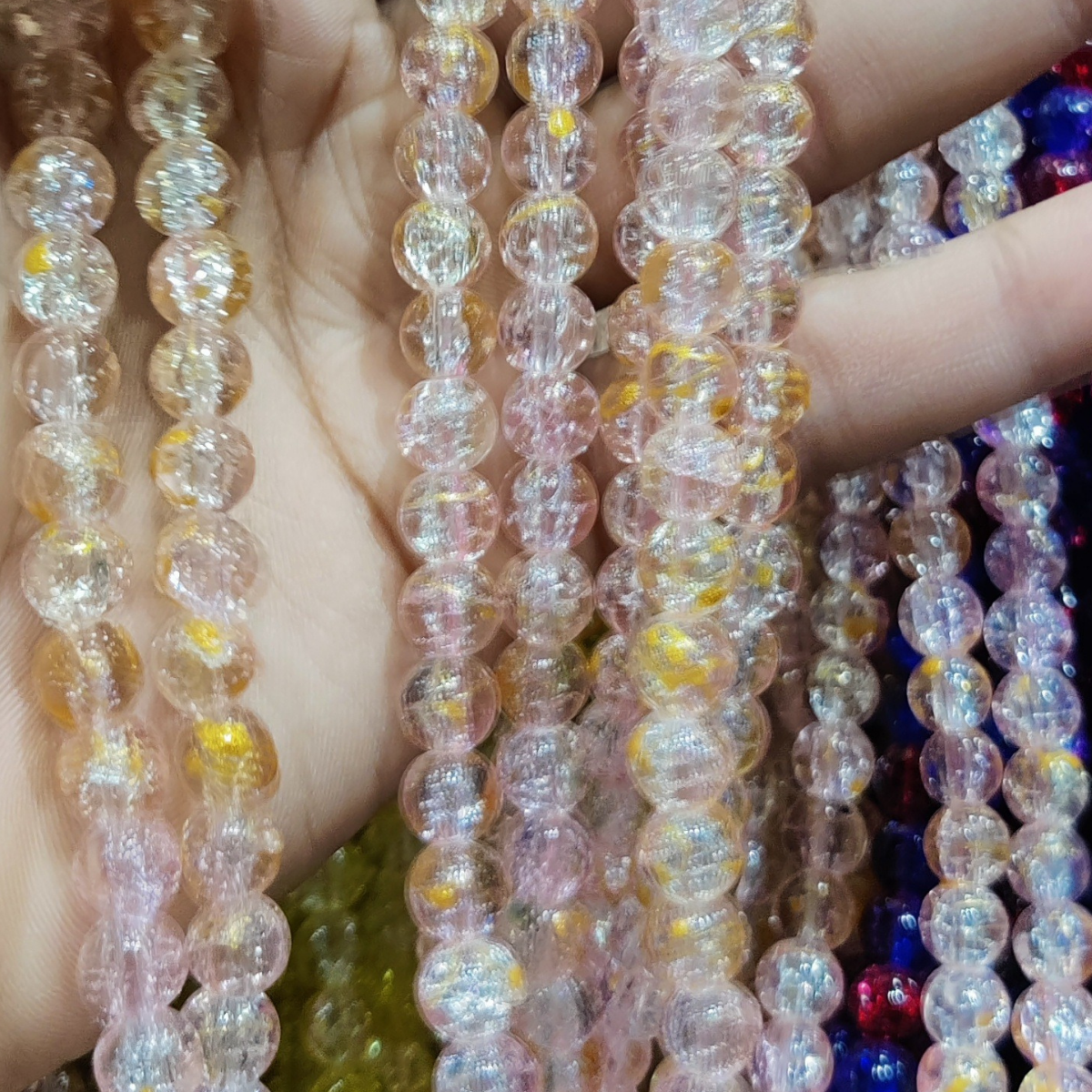 Multi Shade Crystal Beads – 8mm | 80-90pcs String