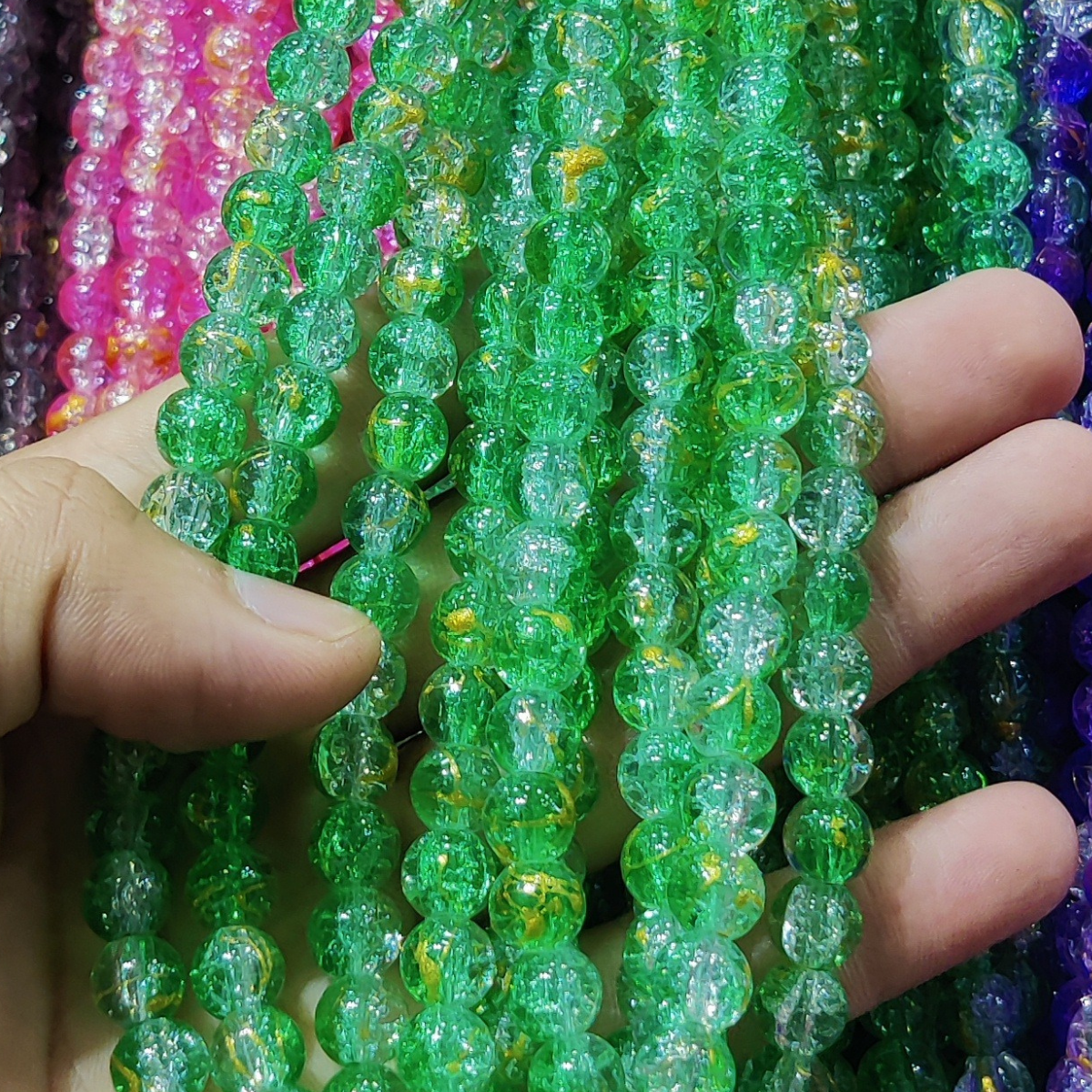 Multi Shade Crystal Beads – 8mm | 80-90pcs String
