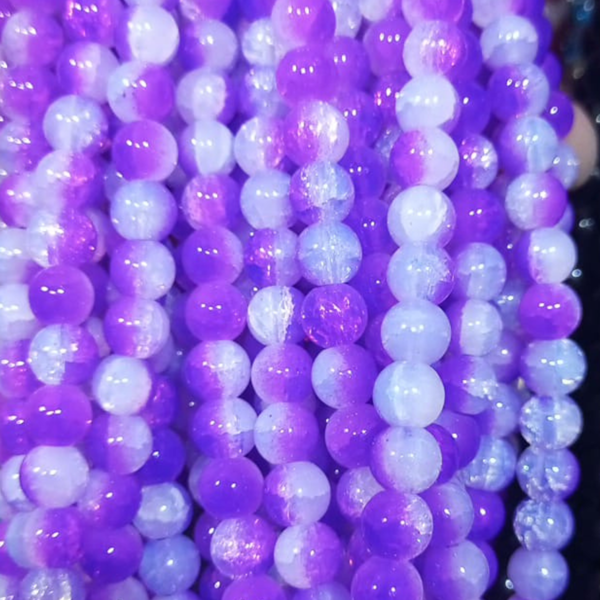 8mm Multi-Color Glossy Beads (80–90 Pieces)