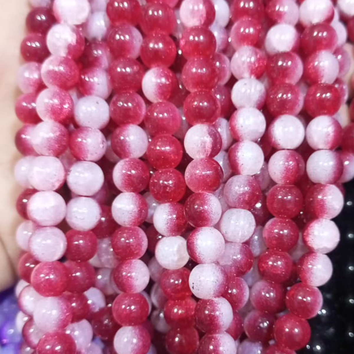 8mm Multi-Color Glossy Beads (80–90 Pieces)