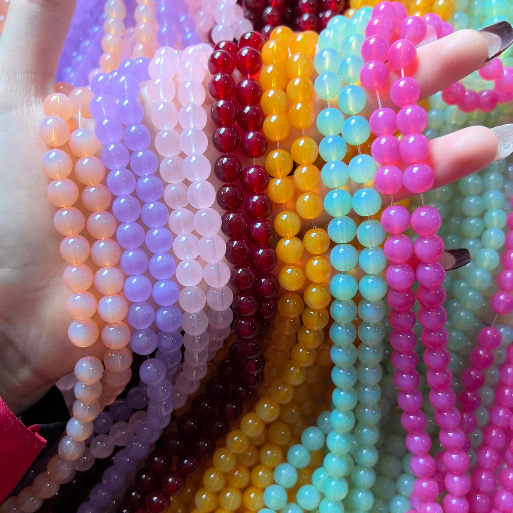 8mm Marble Beads Plain Solid Color Stone | Premium Quality