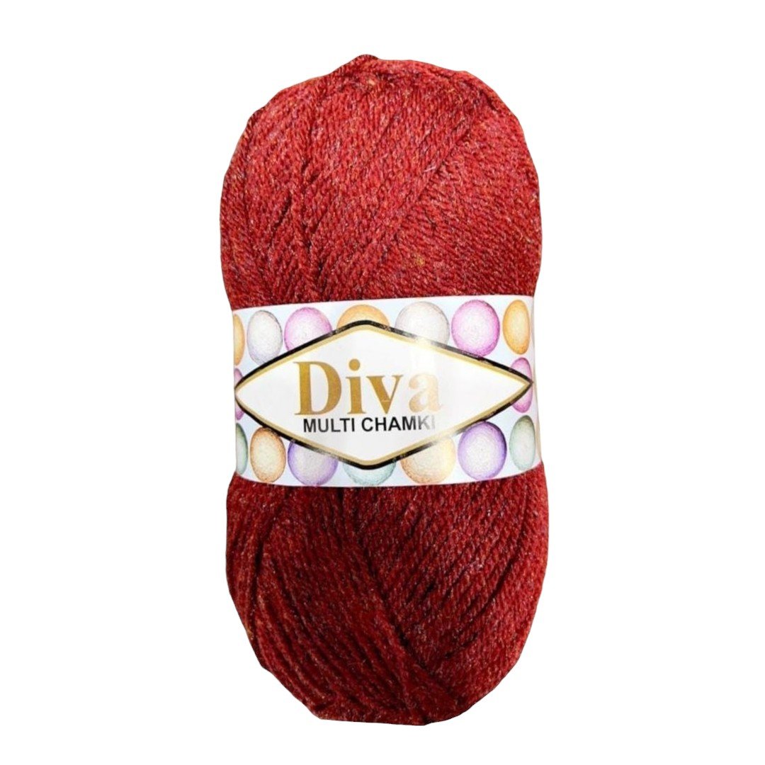 Diva Multi Chamki Wool Yarn – 100% Acrylic 3-Ply, Self-Effect Sparkle