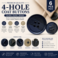 4-Hole Coat Buttons Plastic