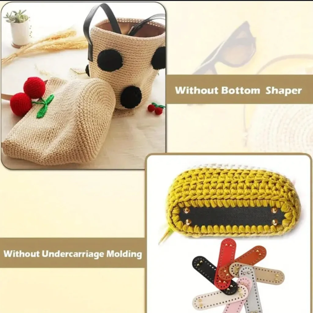 Premium Leather Bag Base Oval Shaper | DIY Crochet Knit