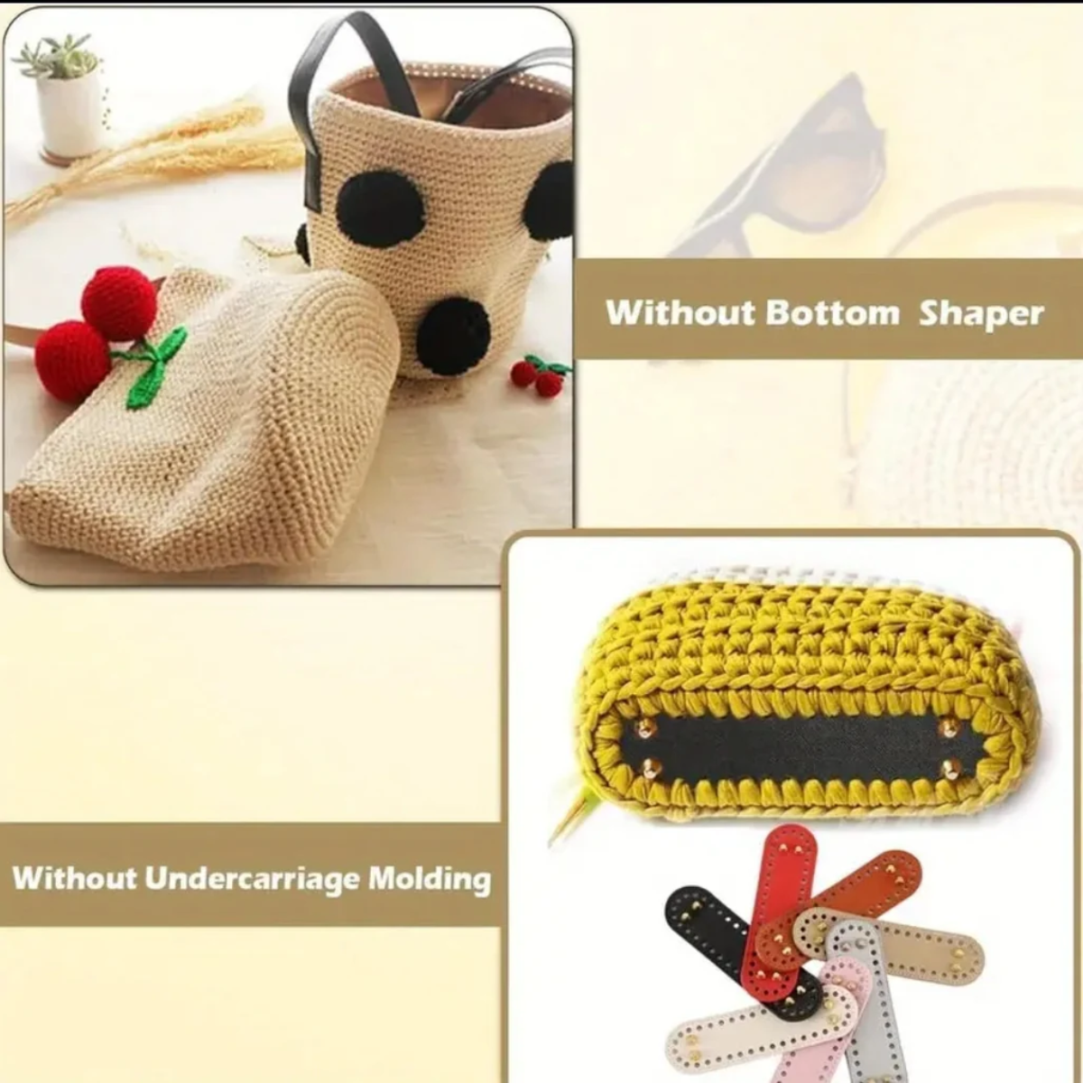 Premium Leather Bag Base Oval Shaper | DIY Crochet Knit