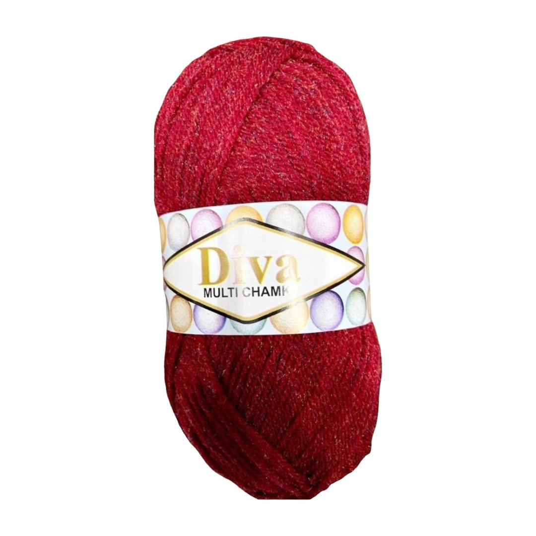 Diva Multi Chamki Wool Yarn – 100% Acrylic 3-Ply, Self-Effect Sparkle