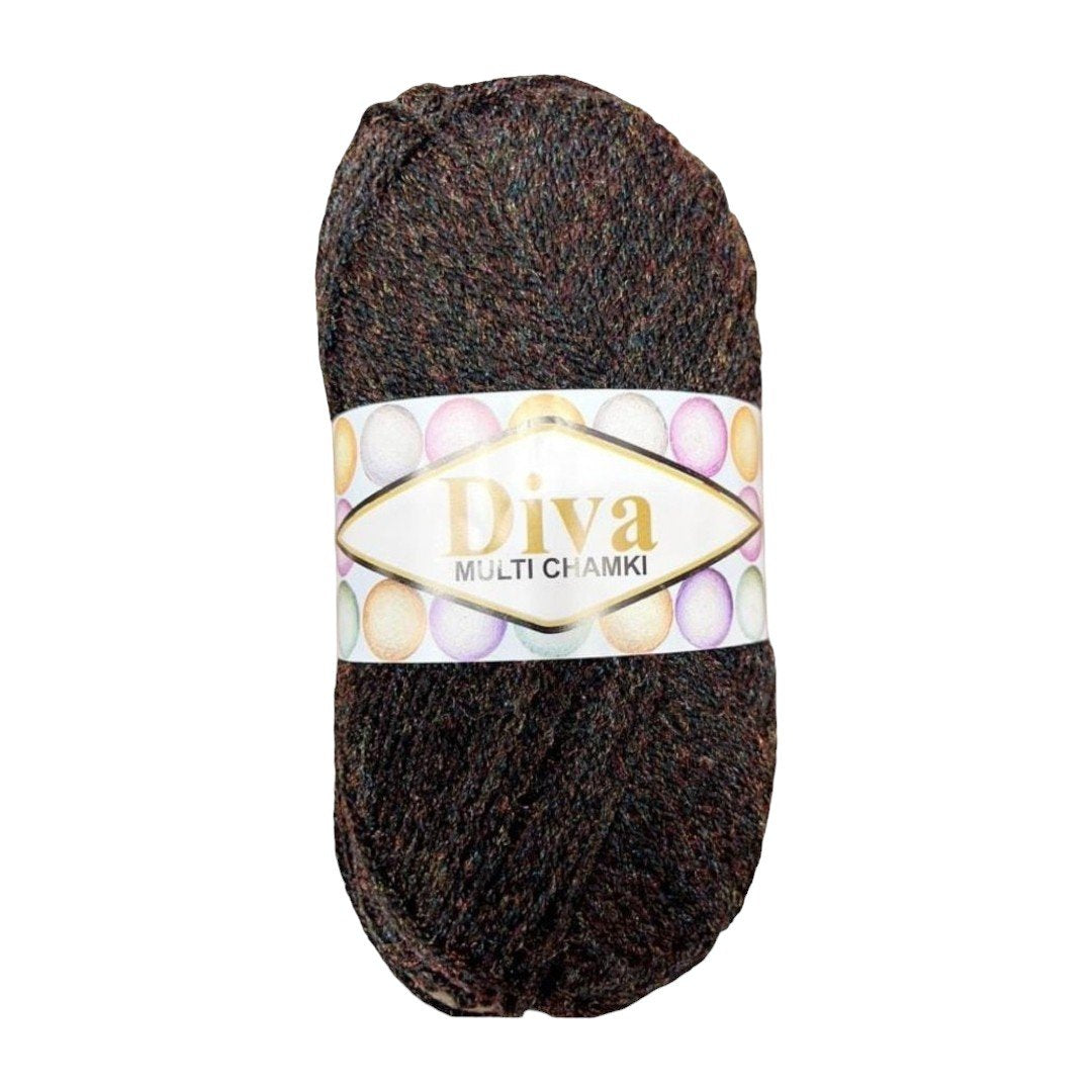 Diva Multi Chamki Wool Yarn – 100% Acrylic 3-Ply, Self-Effect Sparkle
