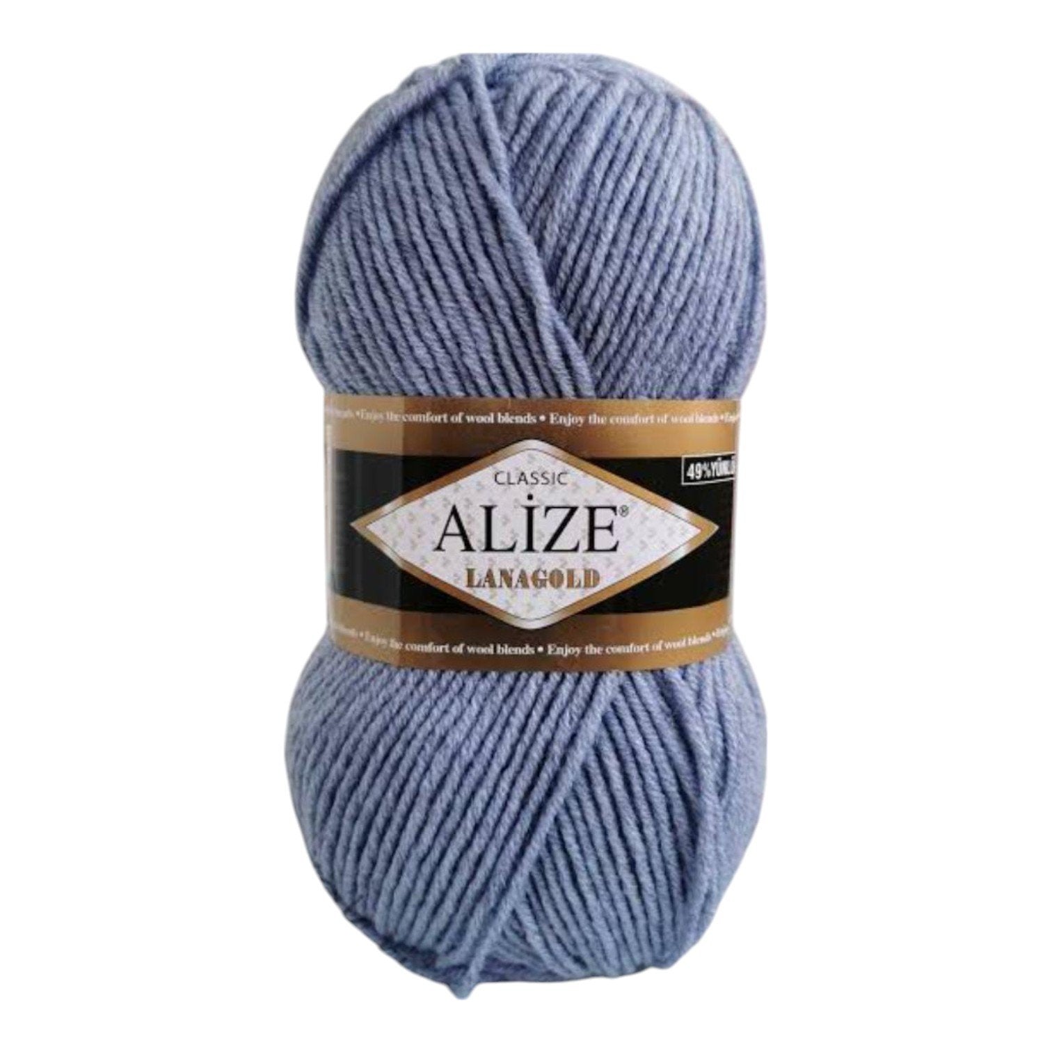 Alize Lanagold Wool Blend Yarn (49% Wool, 51% Acrylic)