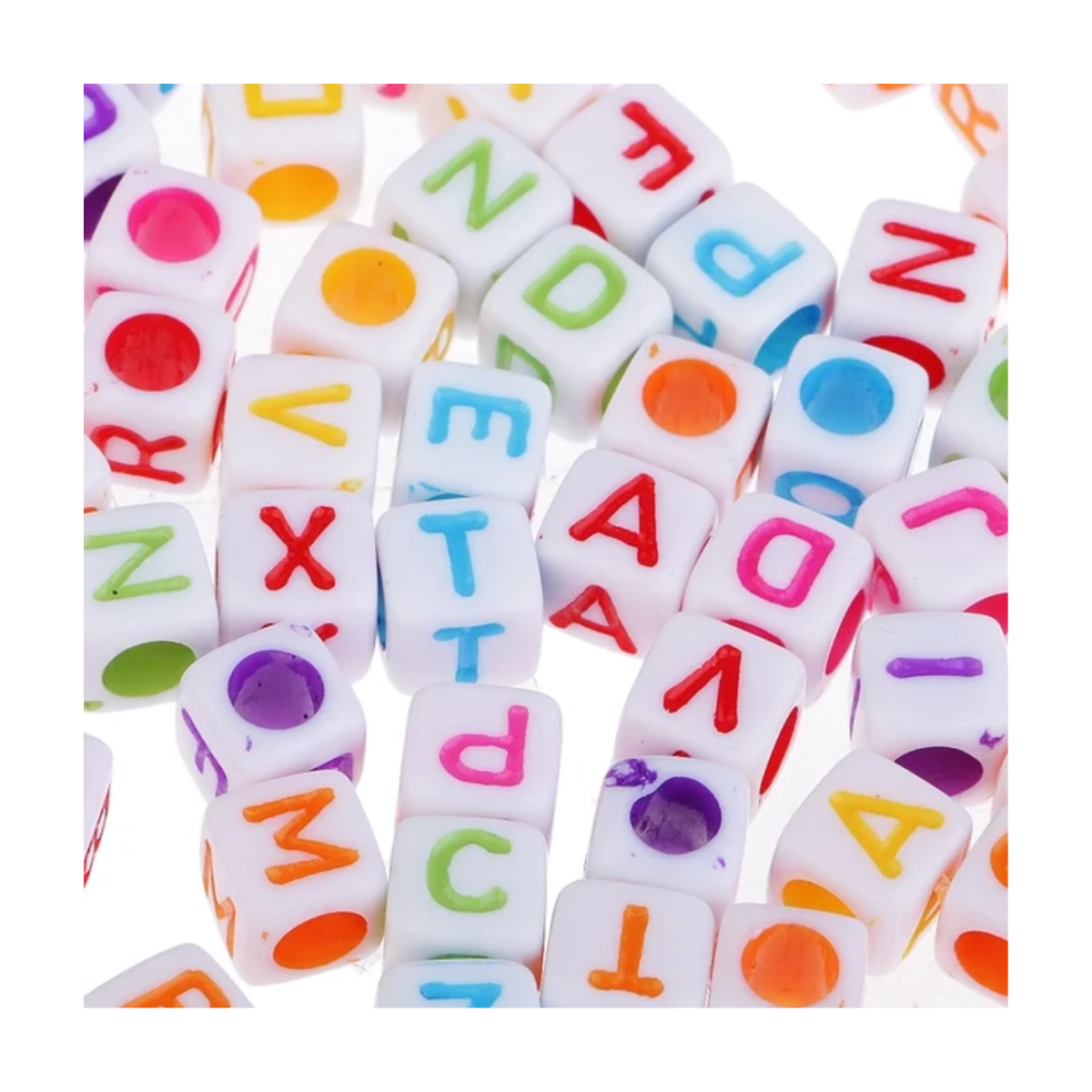 Mixed Alphabet Letter Beads – Square Shape