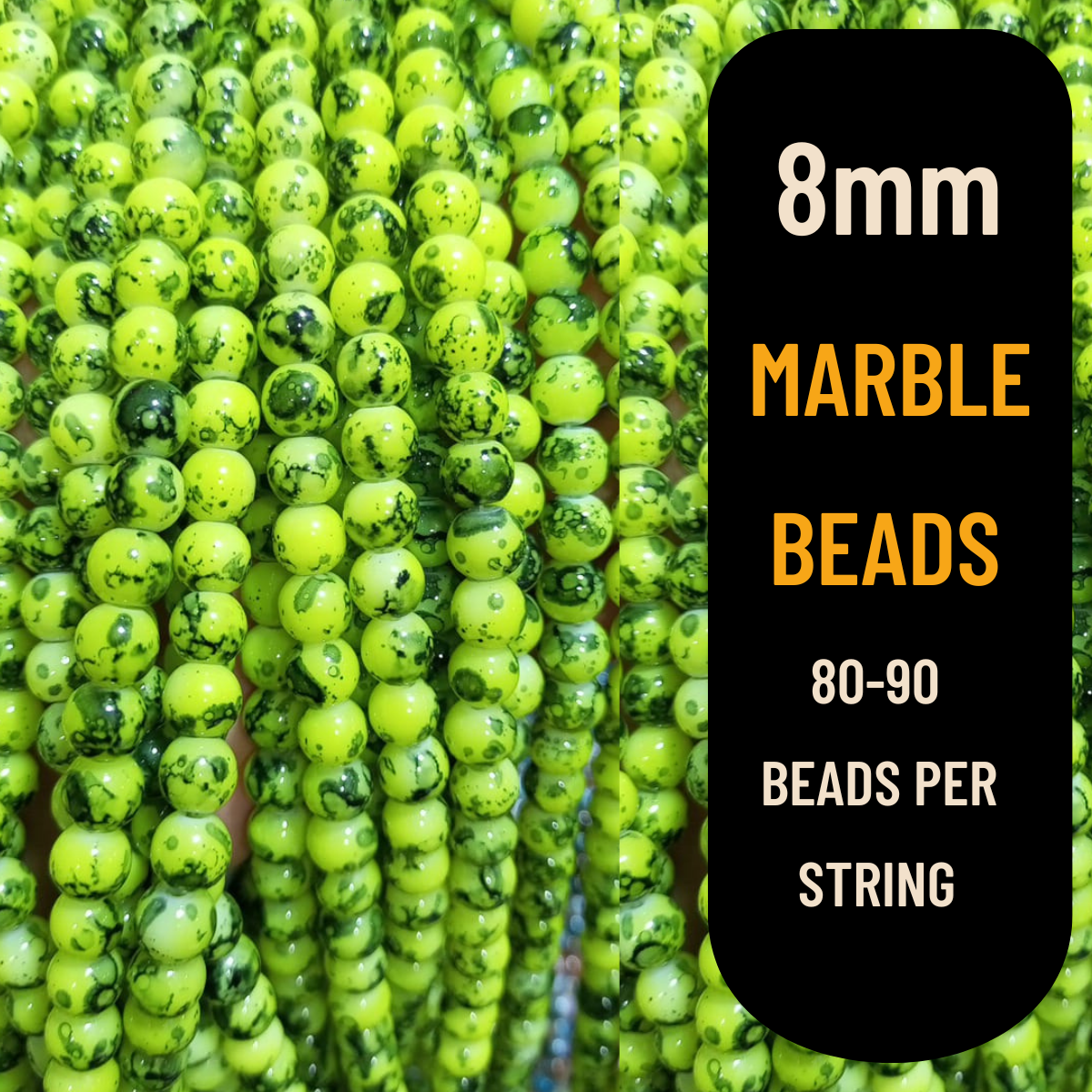 8mm Marble Beads (80-90pcs) | Premium Quality