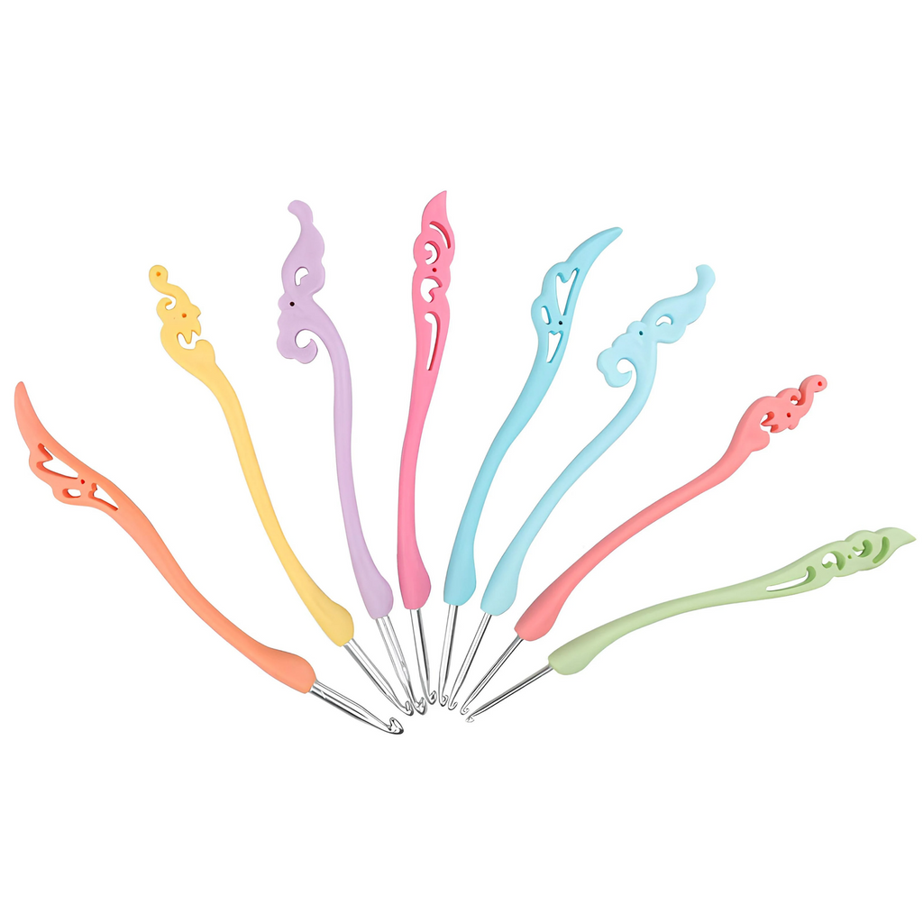 Decor Ergonomic Crochet Hook Set 8 pieces colourful