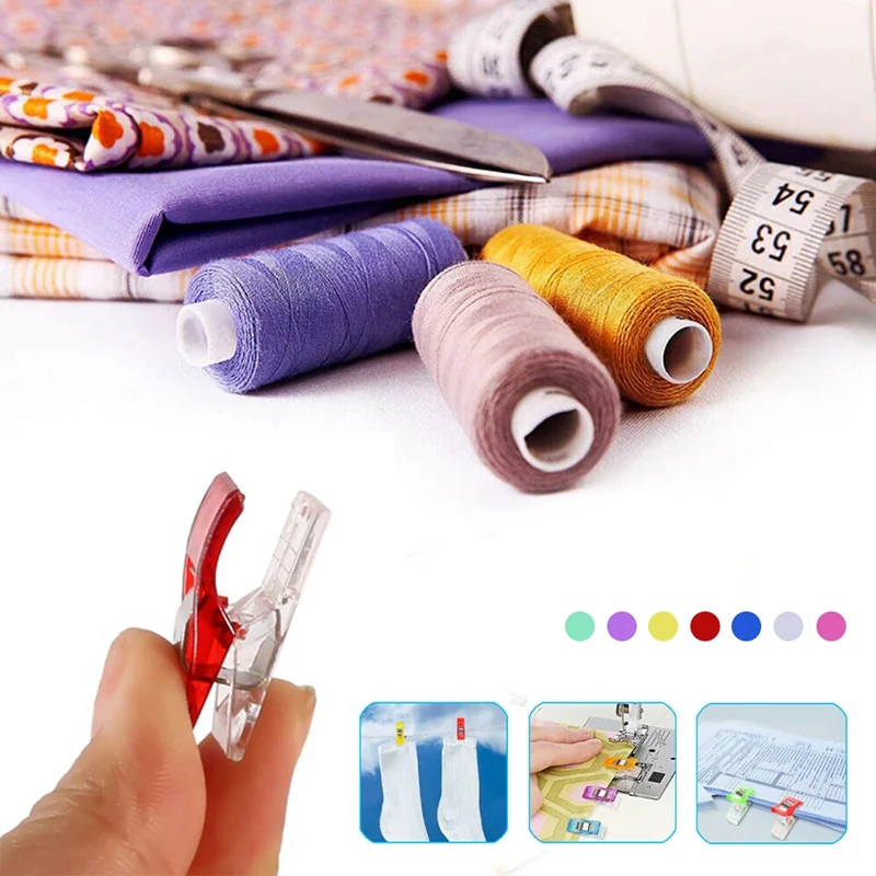 Multi-Color Fabric Wonder Clips for Sewing and Quilting