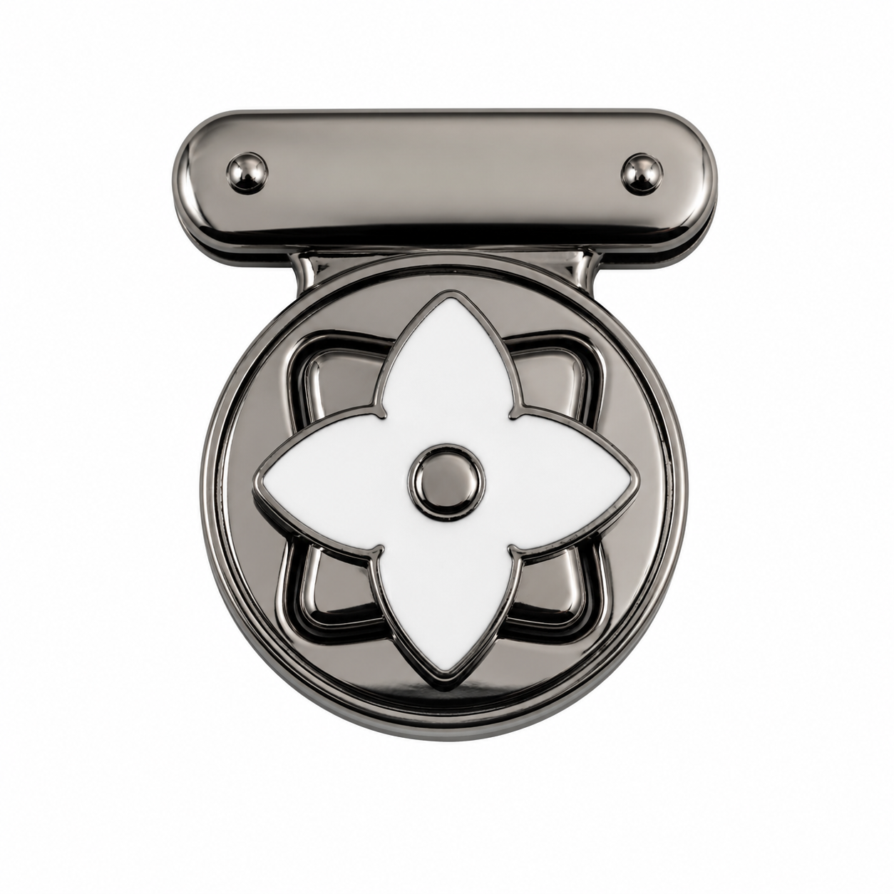 Floral Round Lock Black