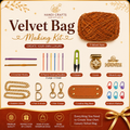 Camel brown velvet bag kit