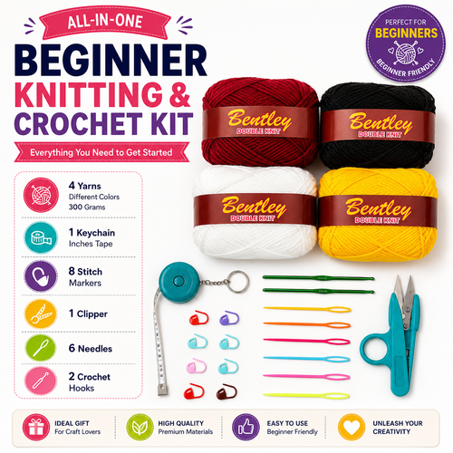 22 Pcs Beginner Knitting Crochet Kit