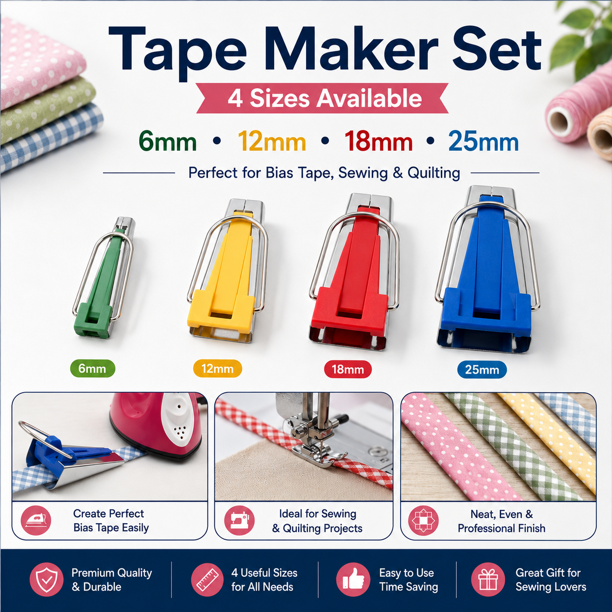 Fabric Bias Tape Maker Set
