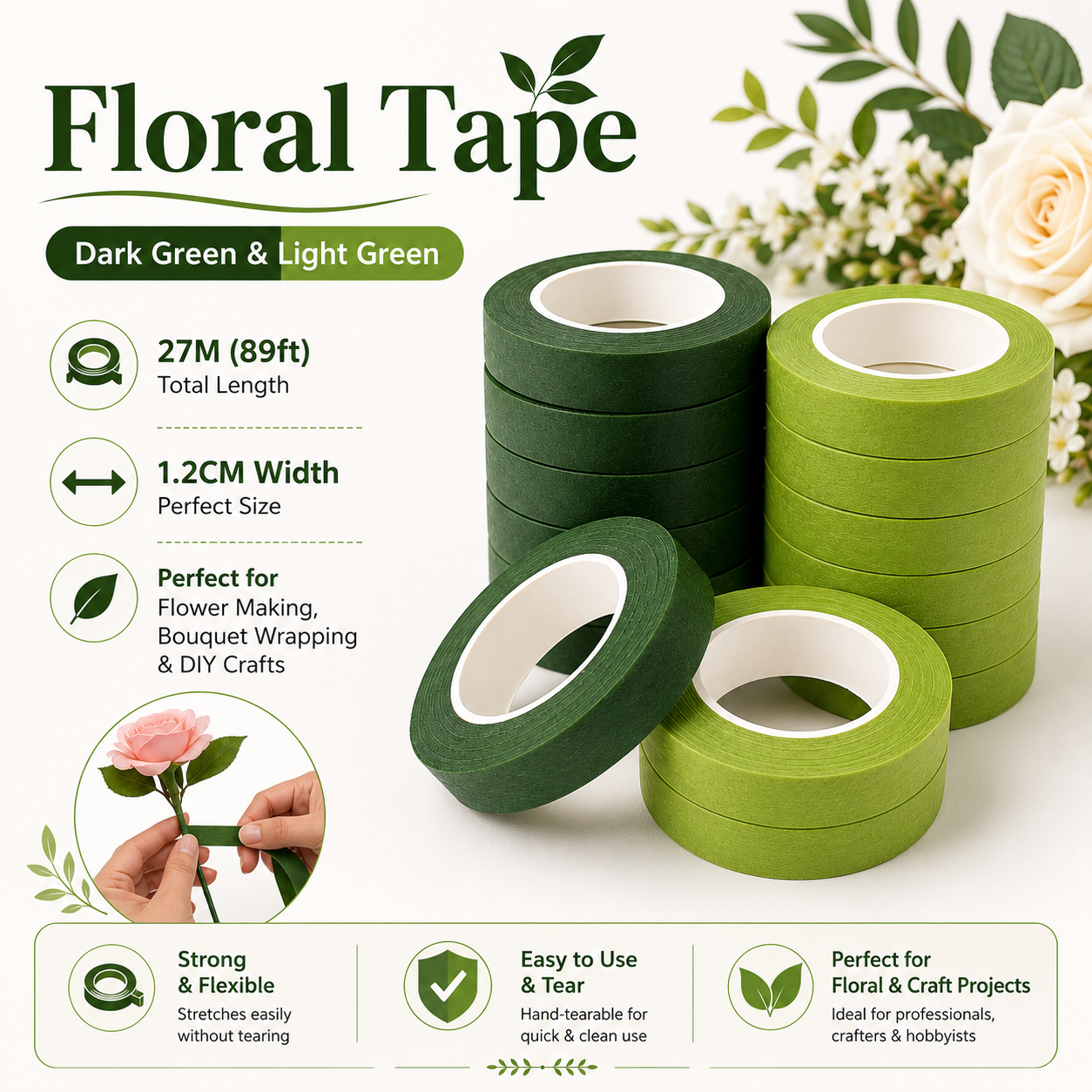 Floral Tape for Flower Making (27M)