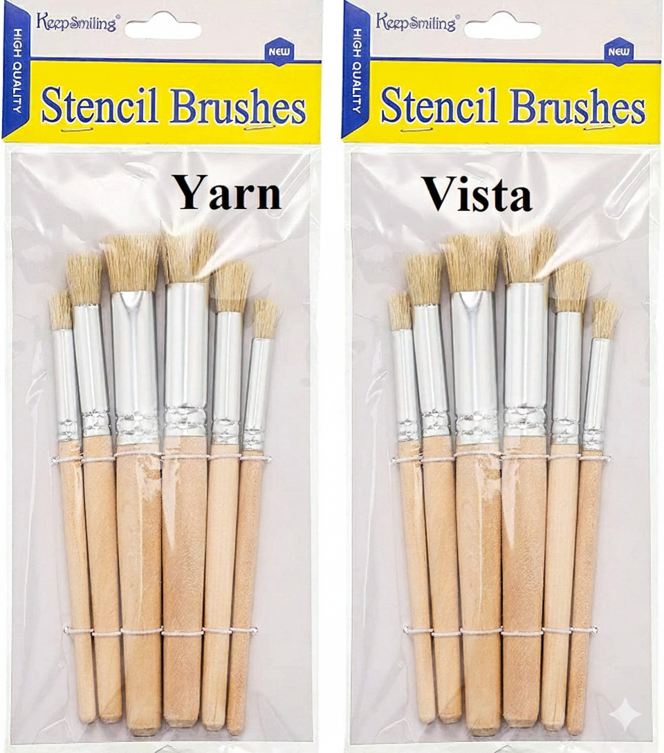 Keep Smiling Stencil Brushes (6pc)