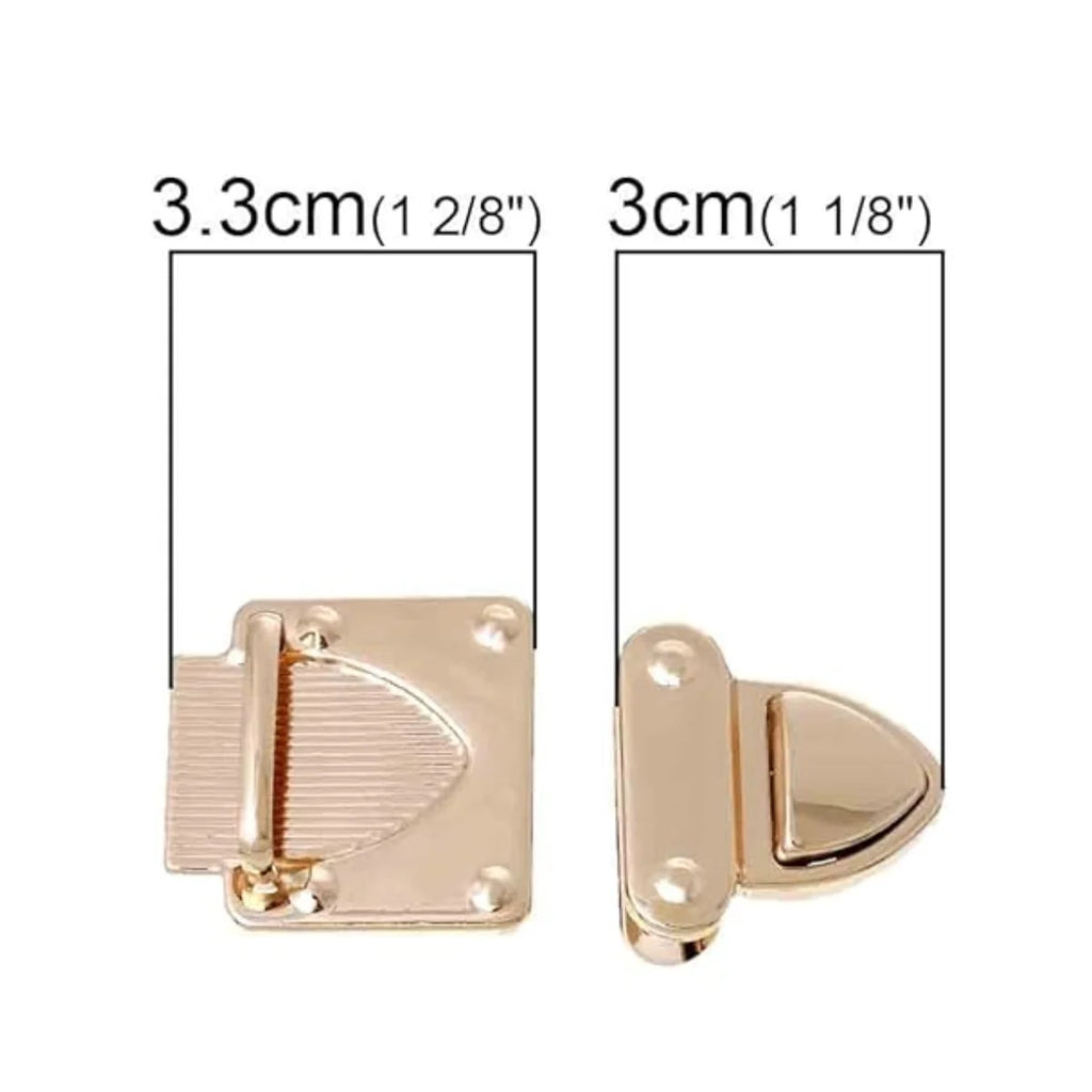 Golden Twist Turn Lock Purse Button | Metal Bag Hardware
