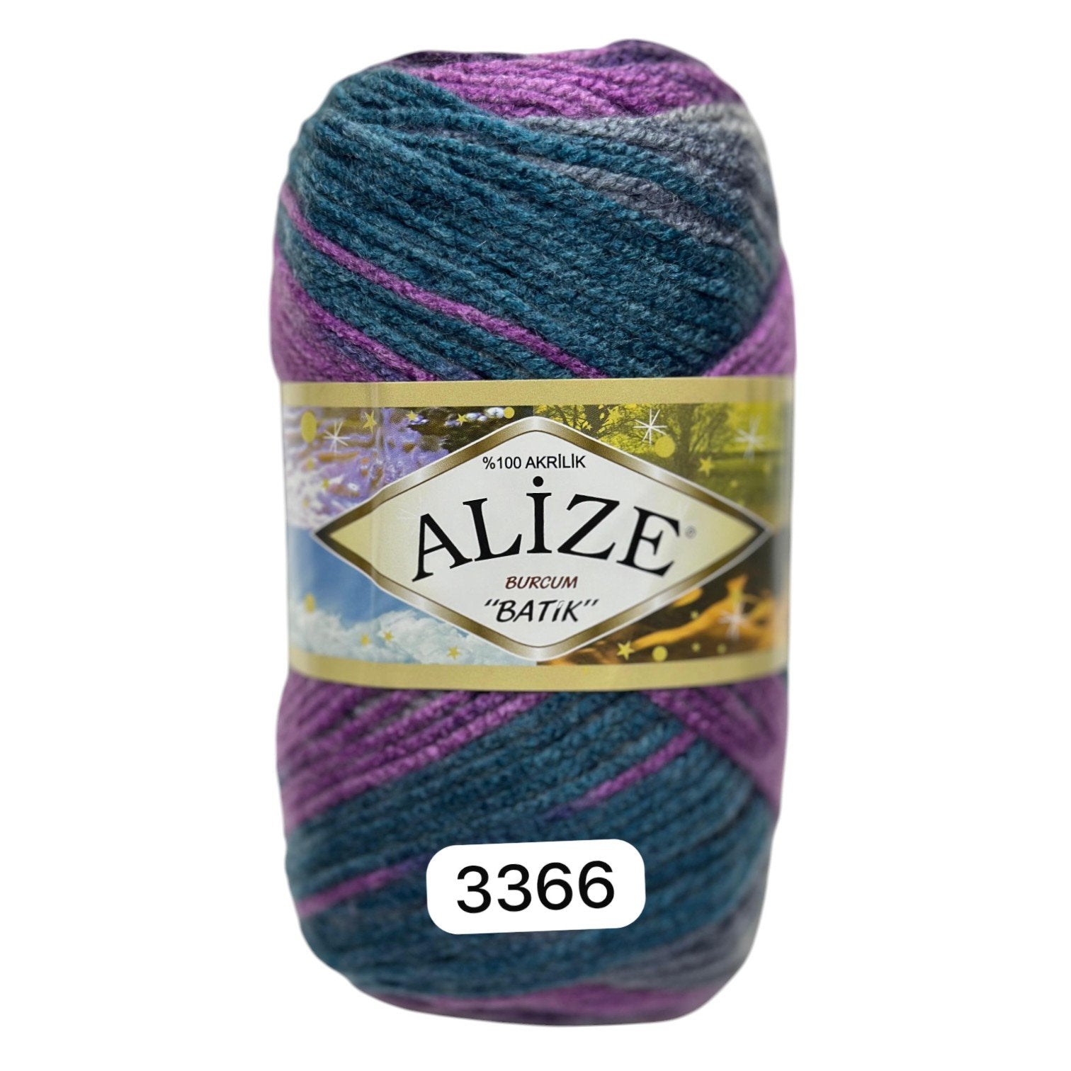 Alize Burcum Batik Yarn – 100% Acrylic, 100g Skein, 210m