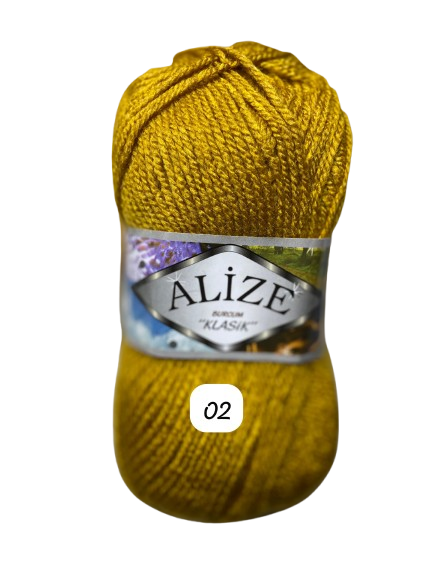Alize Burcum Klasik Yarn – 100% Acrylic, 100g Skein, 210m