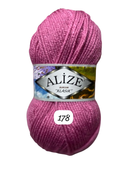 Alize Burcum Klasik Yarn – 100% Acrylic, 100g Skein, 210m