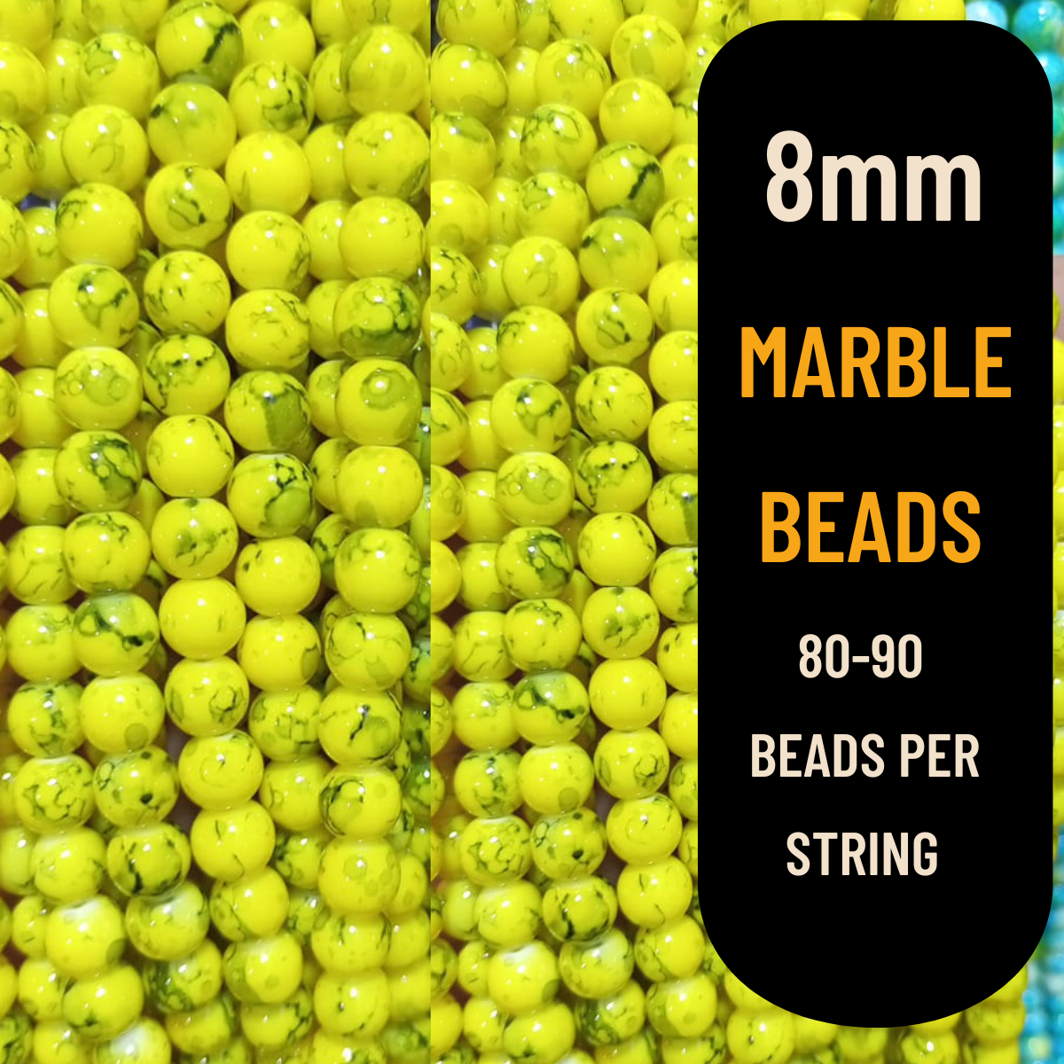 8mm Marble Beads (80-90pcs) | Premium Quality