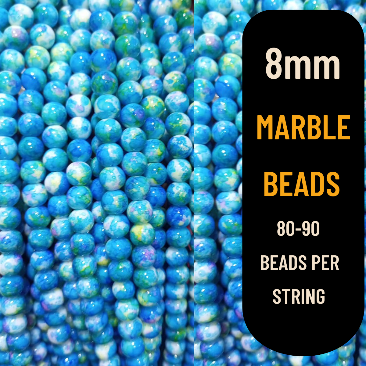 8mm Marble Beads (80-90pcs) | Premium Quality