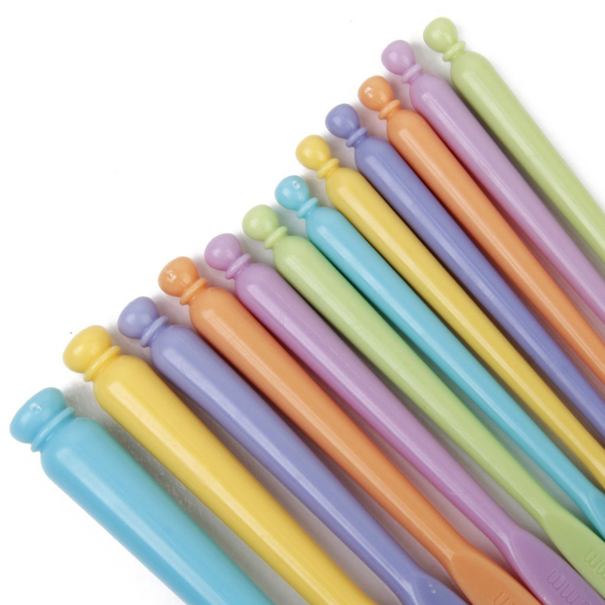 Multicolor Plastic Crochet Hooks | Individual Sizes 2-10mm