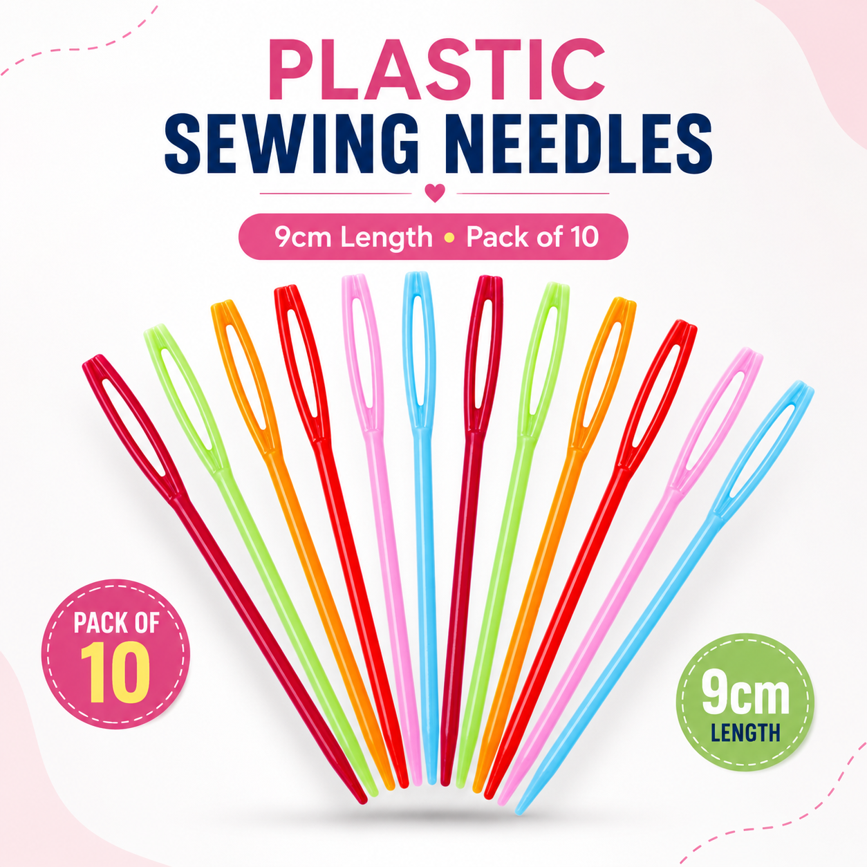 Plastic Needle Set 9cm (10 pcs)
