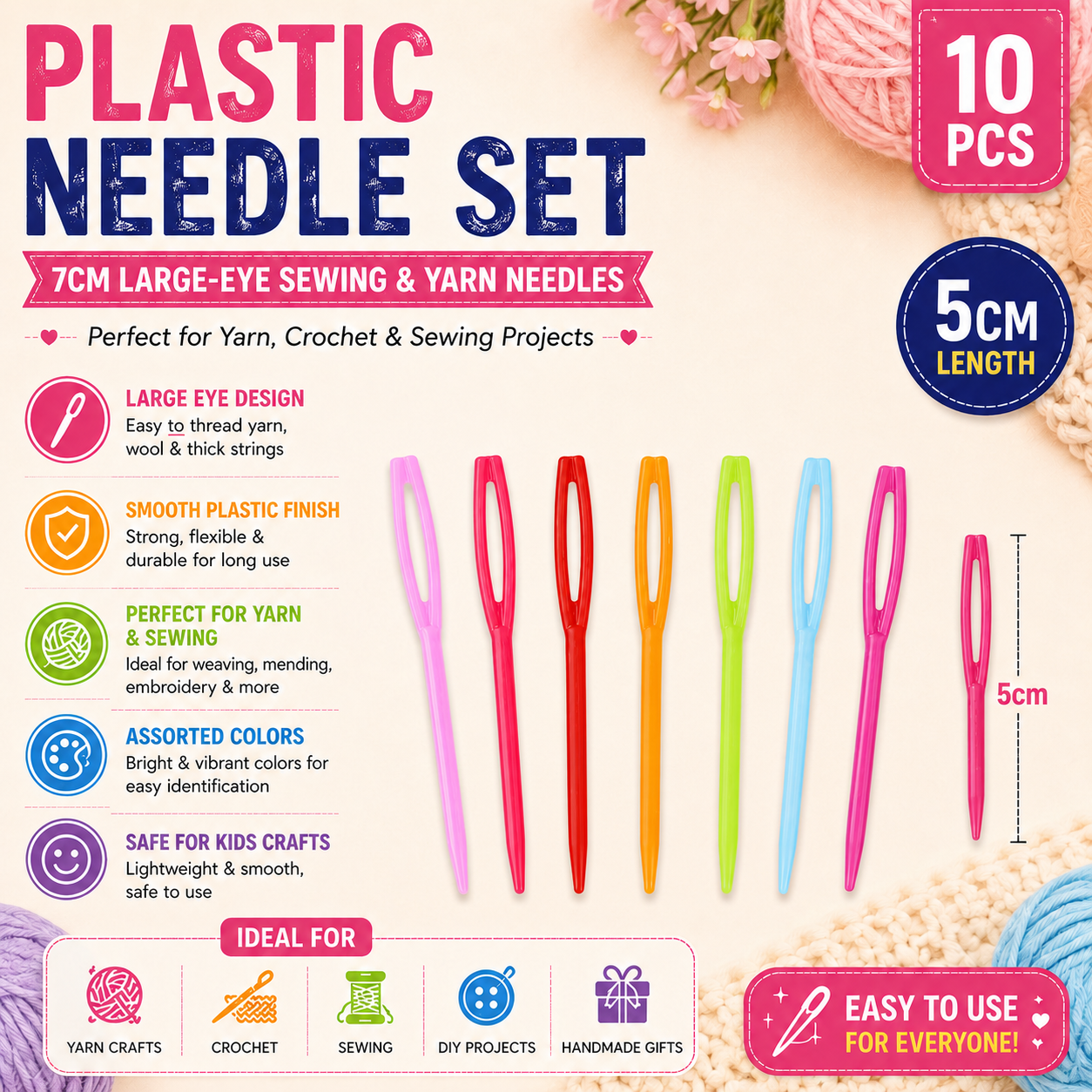 Plastic Needle Set (10 Pcs)